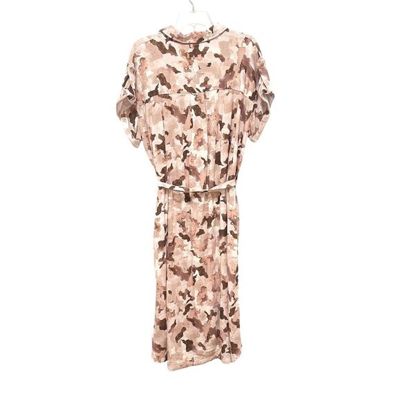 Yest Short Sleeves Manar Shirt Midi Dress with Belt size 12 Sand Multi - Picture 7 of 15